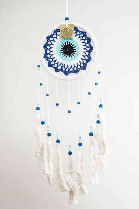 Dreamcatcher light blue/white/dark blue 16cm