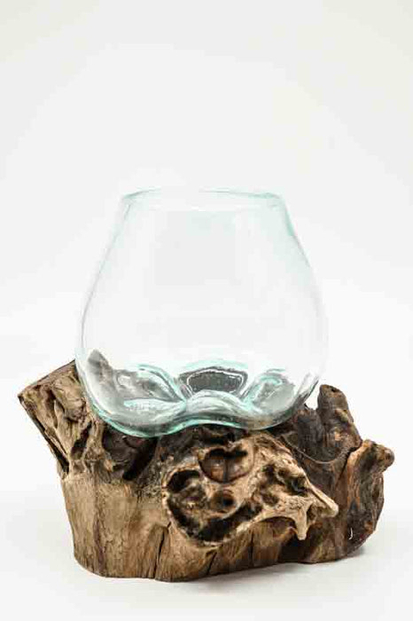 decorative glass on wood 12cm