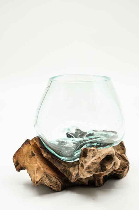 decorative glass on wood 12cm