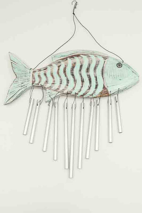 Windspiel Fisch mit Metallstäben 30cm