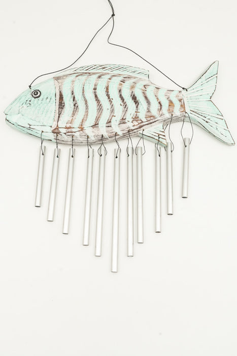 Windspiel Fisch mit Metallstäben 30cm