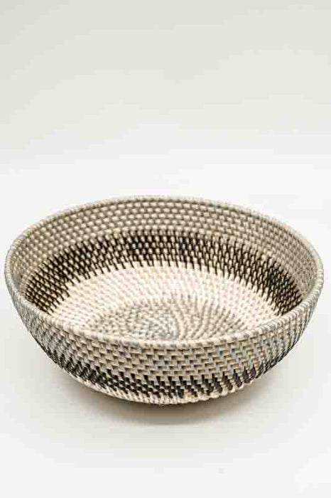 Dekoschale Rattan braun/beige gross 25x9cm