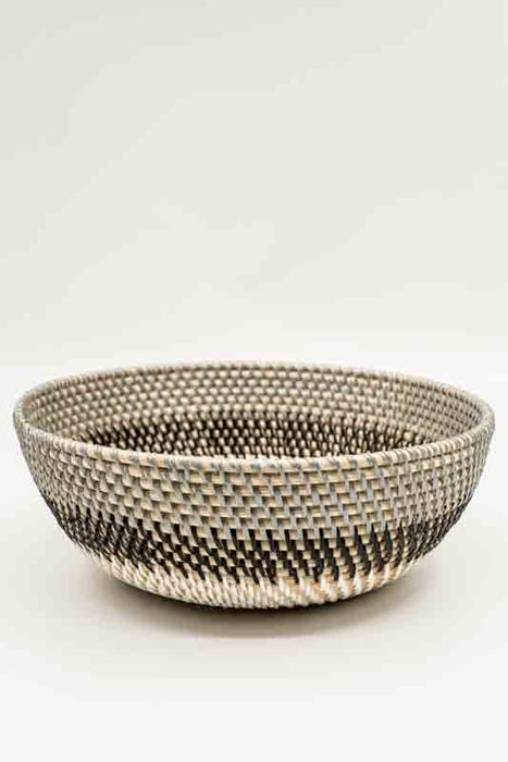 Dekoschale Rattan braun/beige gross 25x9cm