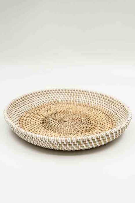 Dekoteller Rattan rund beige/hellbraun mittel 25x4cm