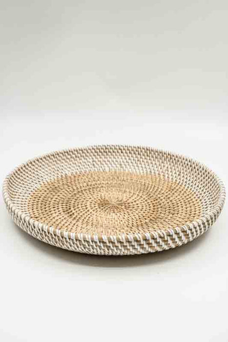 Dekoteller Rattan rund beige/hellbraun gross 30x5cm