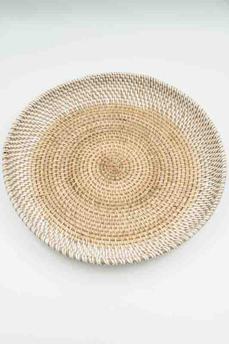 Dekoteller Rattan rund beige/hellbraun gross 30x5cm