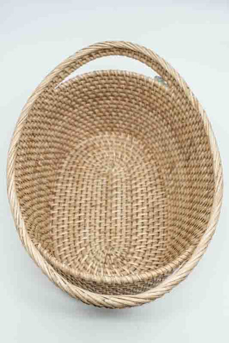 Korb bootförmig mit 2 Henkeln Rattan klein 36x13x13cm