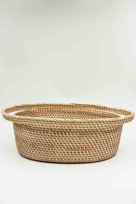 Korb bootförmig mit 2 Henkeln Rattan gross 41x27x14cm