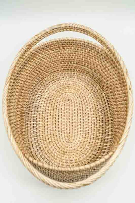 Korb bootförmig mit 2 Henkeln Rattan gross 41x27x14cm