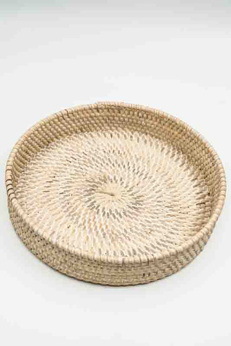 Serviertablett Rattan dunkelbraun rund mittel 27x5cm