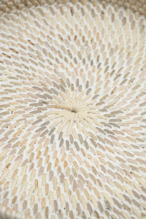 Serviertablett Rattan dunkelbraun rund mittel 27x5cm