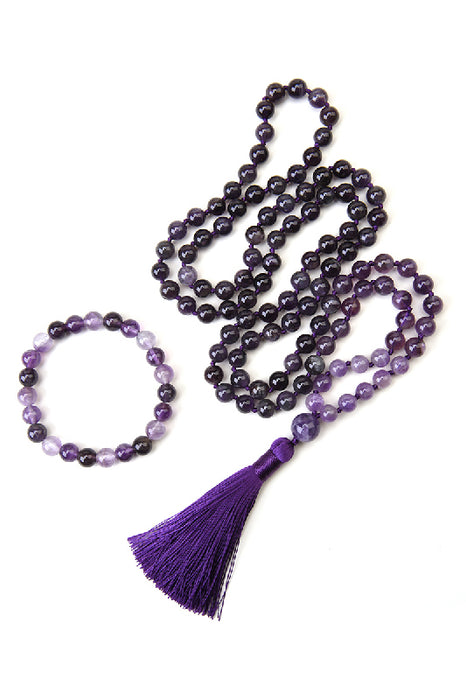 Bracelet 8mm Amethyst 19cm