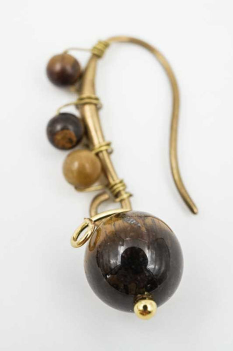 Earrings Tiger's Eye large ornate