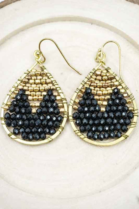 Earrings Glass Beads Teardrop Shape