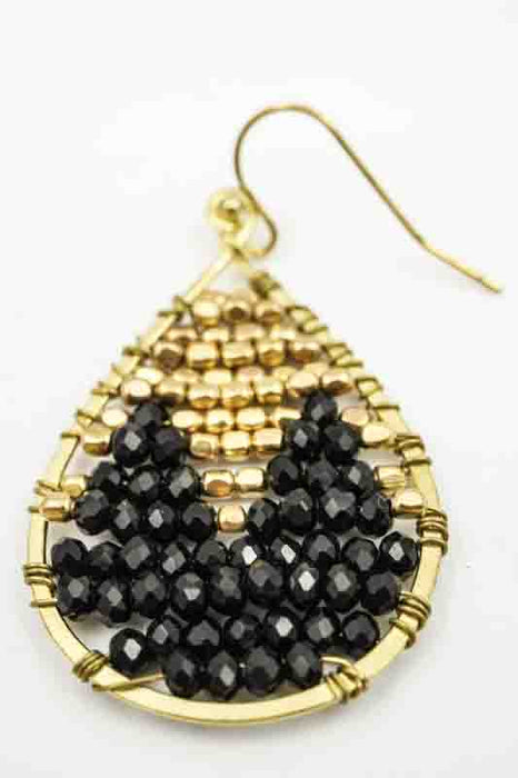 Earrings Glass Beads Teardrop Shape