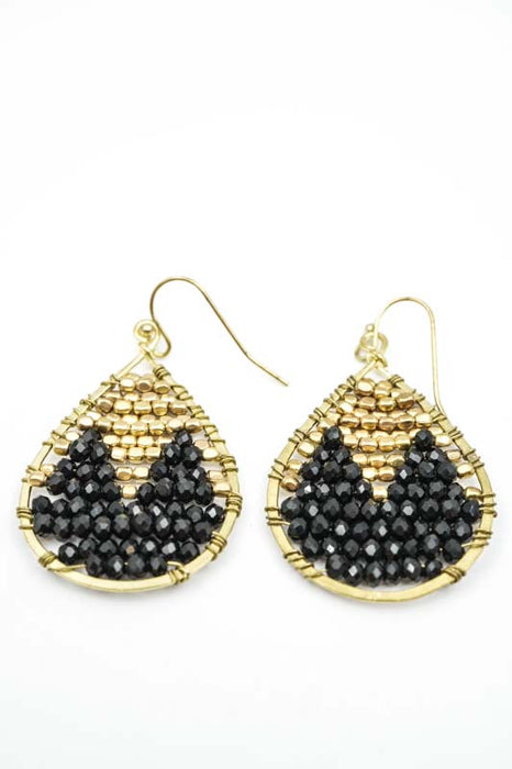Earrings Glass Beads Teardrop Shape