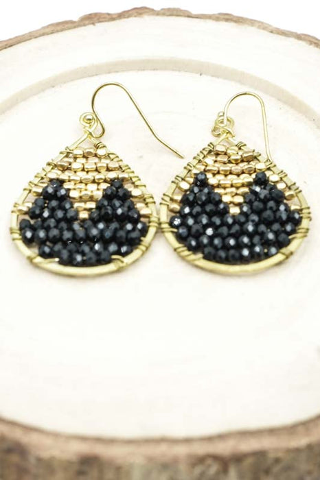 Earrings Glass Beads Teardrop Shape