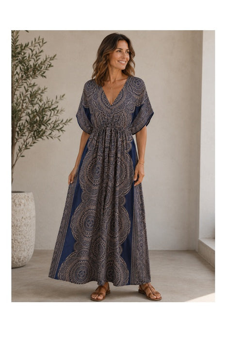 Kleid lang Fledermausärmel Rayon assortiert - One Size