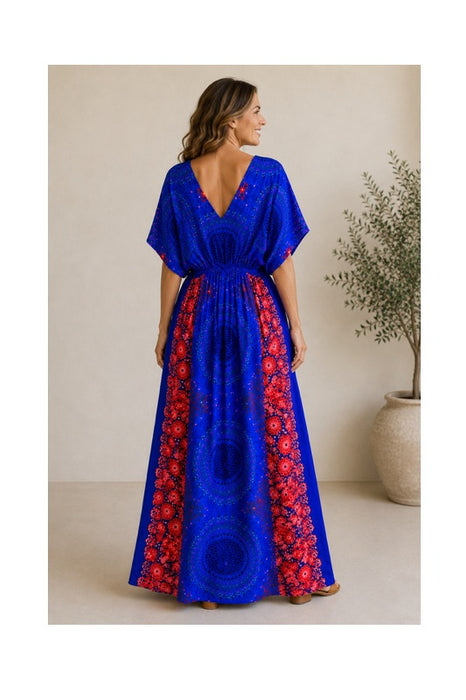 Dress long batwing sleeves rayon assorted - One Size