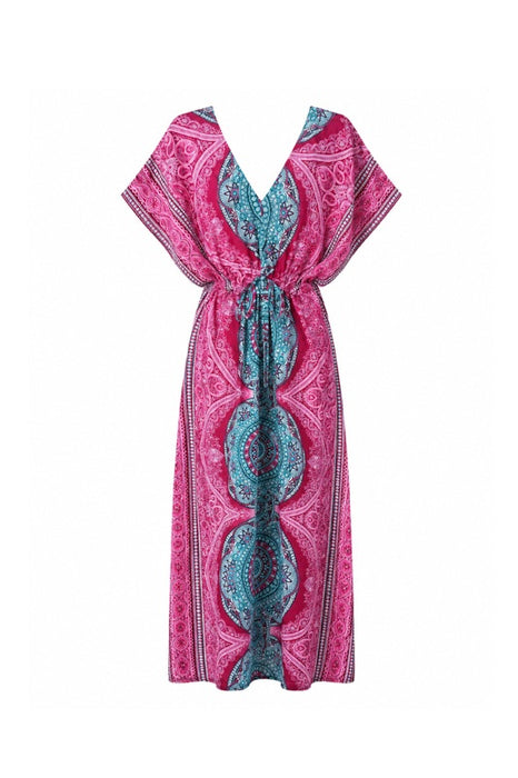 Long Dress Batwing Sleeves Rayon Assorted - One Size