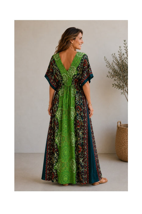 Dress long batwing sleeves rayon assorted - One Size