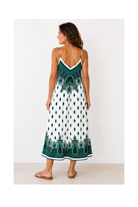 Robe longue à bretelles en rayonne assortie - Taille unique