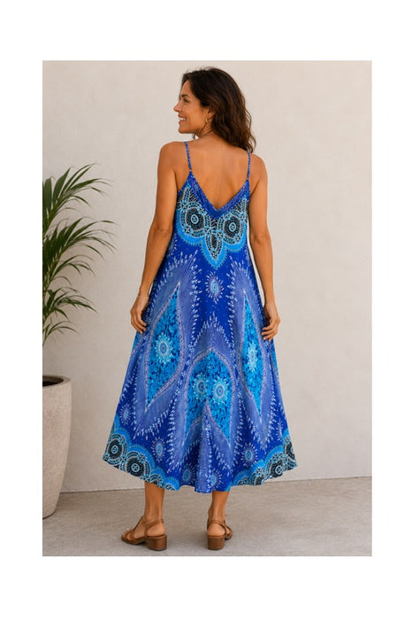 Long slip dress Rayon assorted - One Size