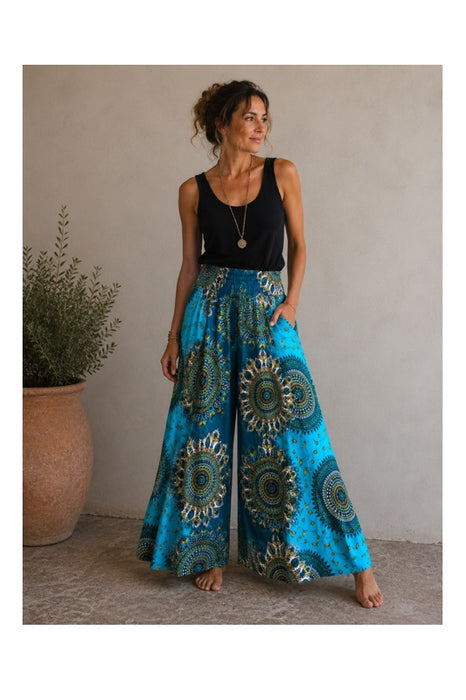 Pants wide leg Rayon assorted - One Size