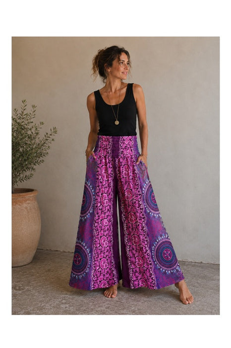 Wide Leg Rayon Trousers assorted - One Size