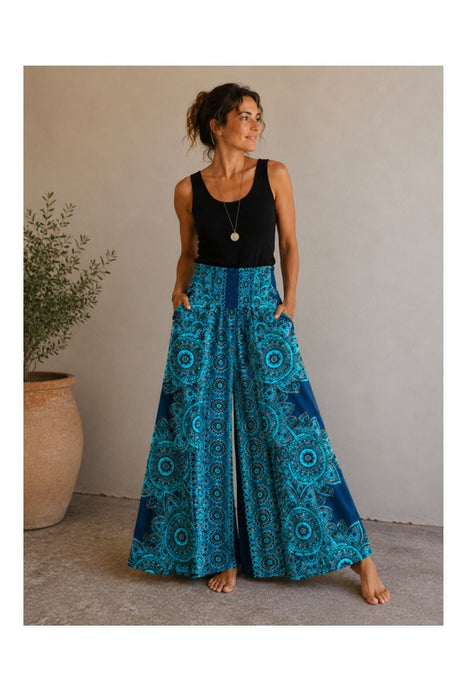 Trousers wide leg rayon assorted - One Size