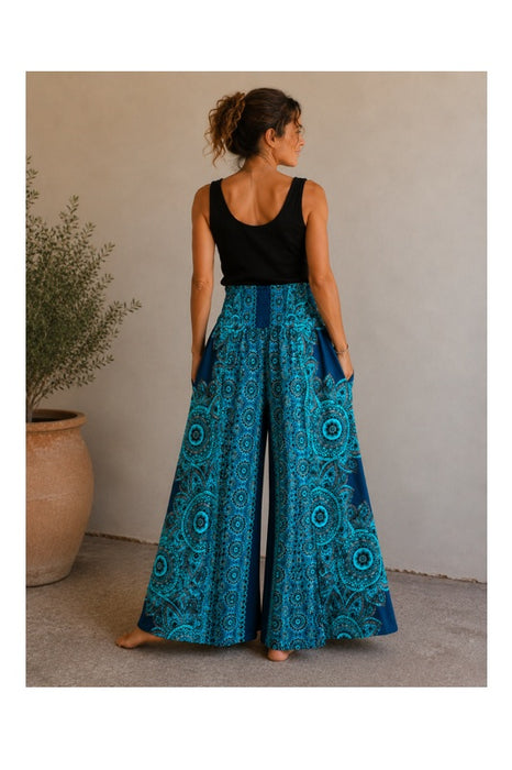 Trousers wide leg rayon assorted - One Size