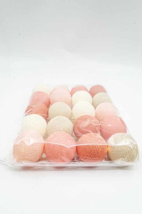 Lichterkette Cotton Balls USB orange/beige/weiss
