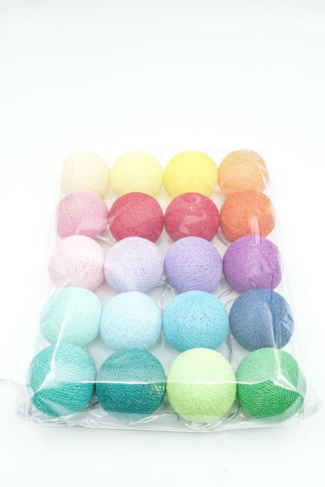 Lichterkette Cotton Balls USB gelb/rot/lila/grün/blau