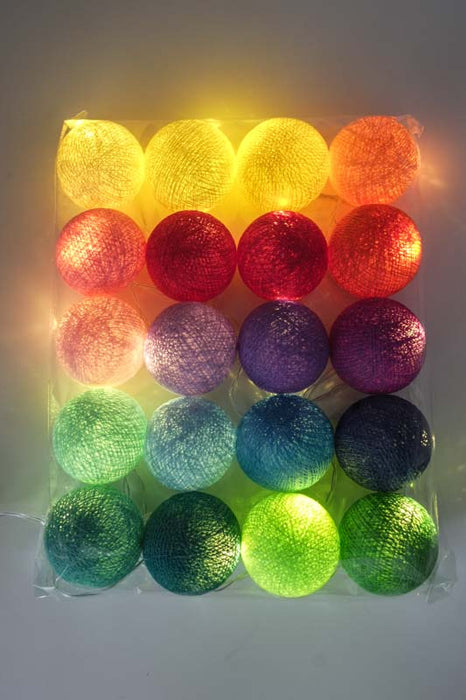 Lichterkette Cotton Balls USB gelb/rot/lila/grün/blau