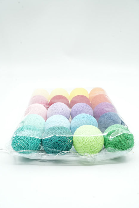 Lichterkette Cotton Balls USB gelb/rot/lila/grün/blau