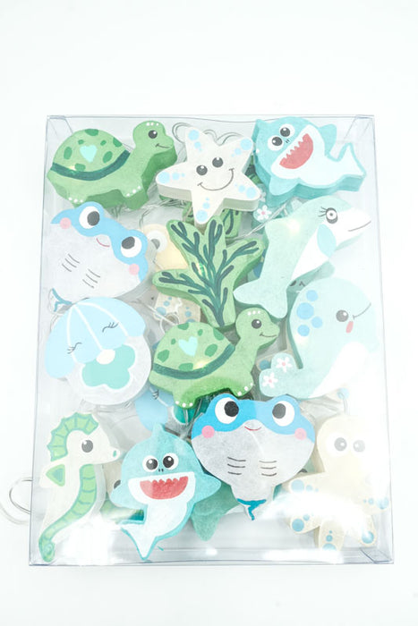 Lichterkette Papier Balls USB Schildkröte, Fische, Seepferdchen