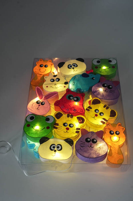 Lichterkette Papier Balls USB Tiere