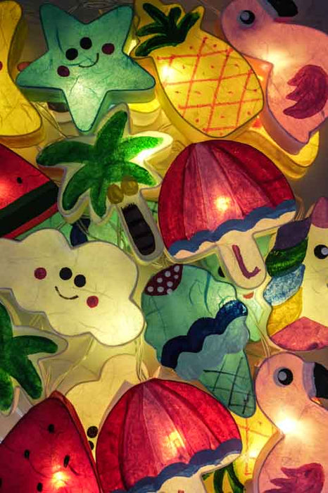 Lichterkette Papier Balls USB Sommerfeeling