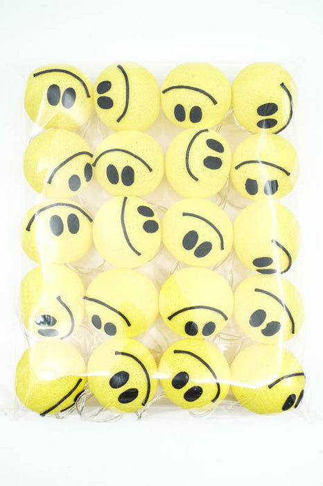 Lichterkette Cotton Balls USB Smiley