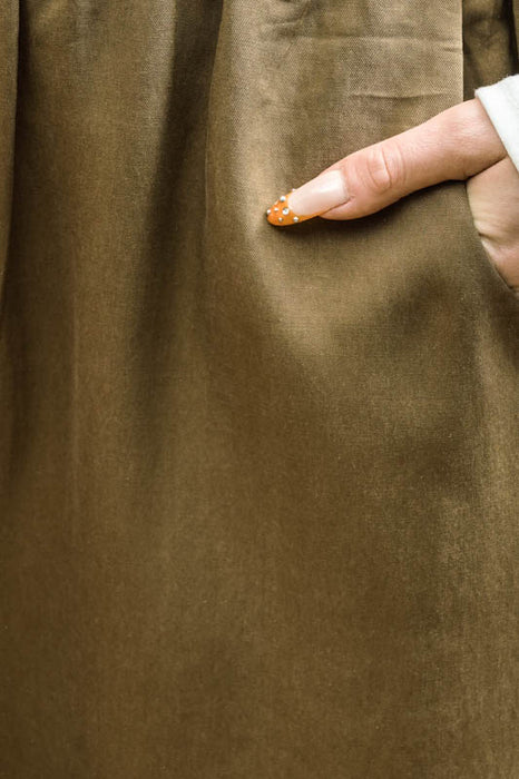 Lincoln wide-leg trousers with elastic waistband, caramel - One Size