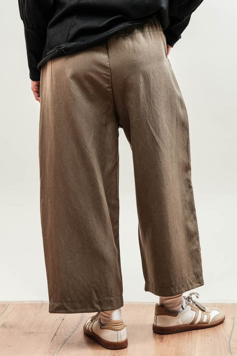 Hose Lincoln weite Beine mit Gummizug khaki - One Size