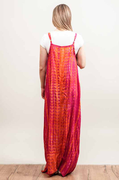 Balik Batik Long Dress Orange/Red - One Size