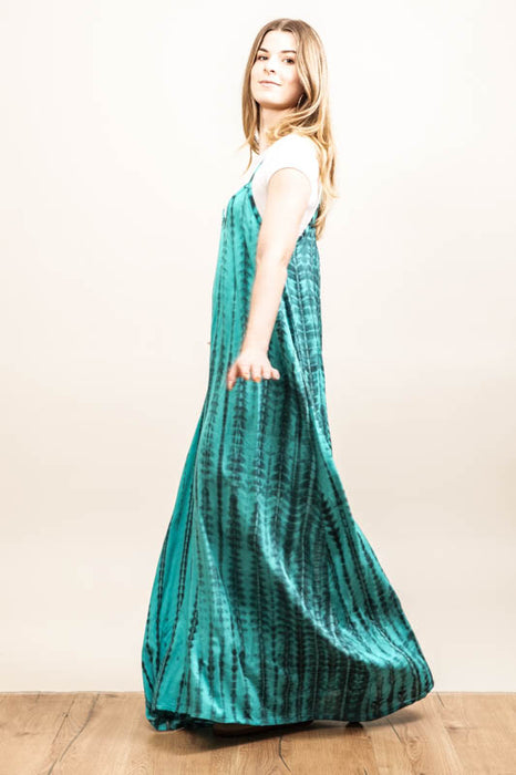 Balik Batik Long Dress, Turquoise/Blue - One Size