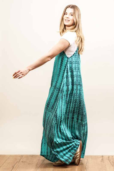 Balik Batik Long Dress, Turquoise/Blue - One Size
