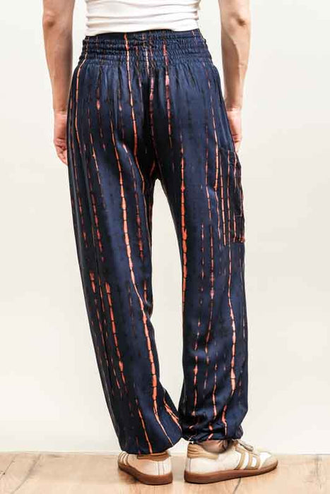 Aladdin Bali Batik Patterned Trousers, Blue - One Size