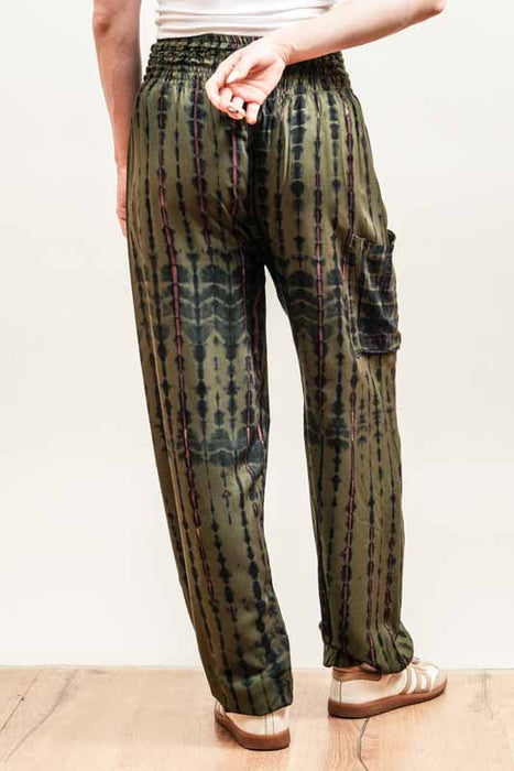 Aladdin Bali Batik Patterned Trousers, Khaki - One Size