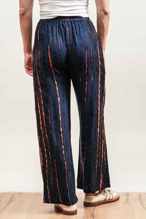 Aladdin Trousers Bali Batik Checkered Rust/Navy - One Size