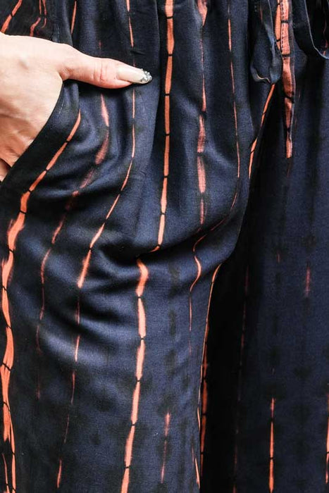 Aladdin Trousers Bali Batik Checkered Rust/Navy - One Size