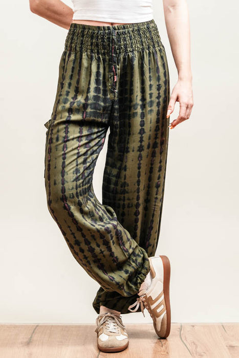 Aladdin Pants Bali Batik Karet patterned khaki - One Size