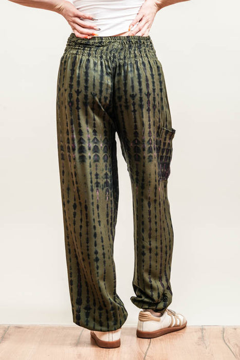 Aladdin Pants Bali Batik Karet patterned khaki - One Size